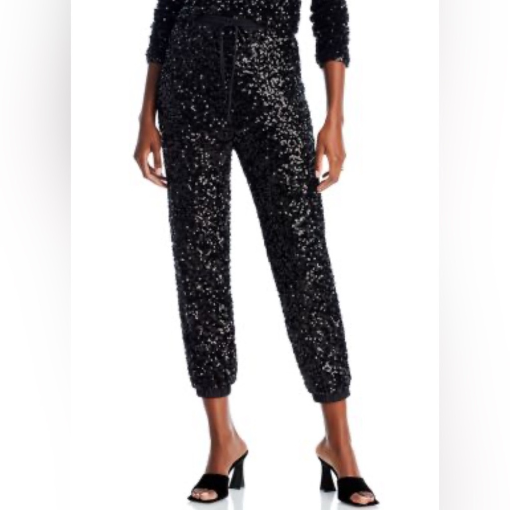 Aqua Black Sequin Joggers